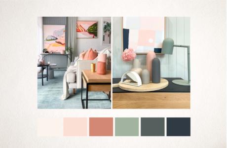 Mood board with earthy colours for brand Sweet Addiction